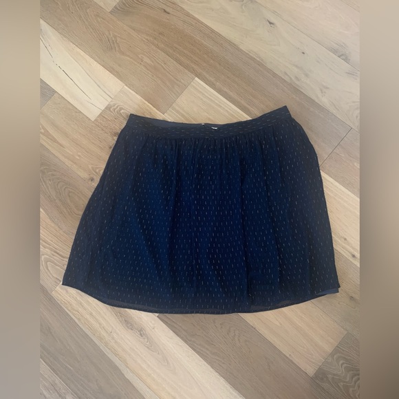 J. Crew ~ Navy & Gold Thread Lined Knee Length Skirt Size 20 - Picture 4 of 8